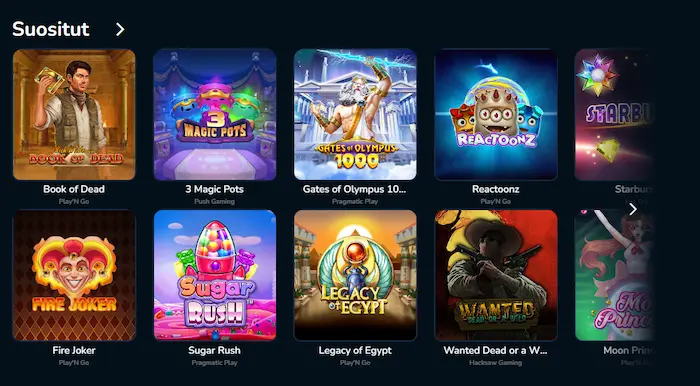 Valtti casino Suomi pelit